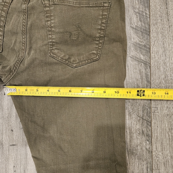 AG Adriano Goldschmied Olive Green The Steve Ankle Slim Straight 30R